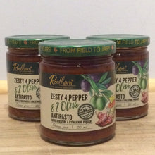 Load image into Gallery viewer, Rootham's Zesty Four Pepper & 2 Olive Antipasto