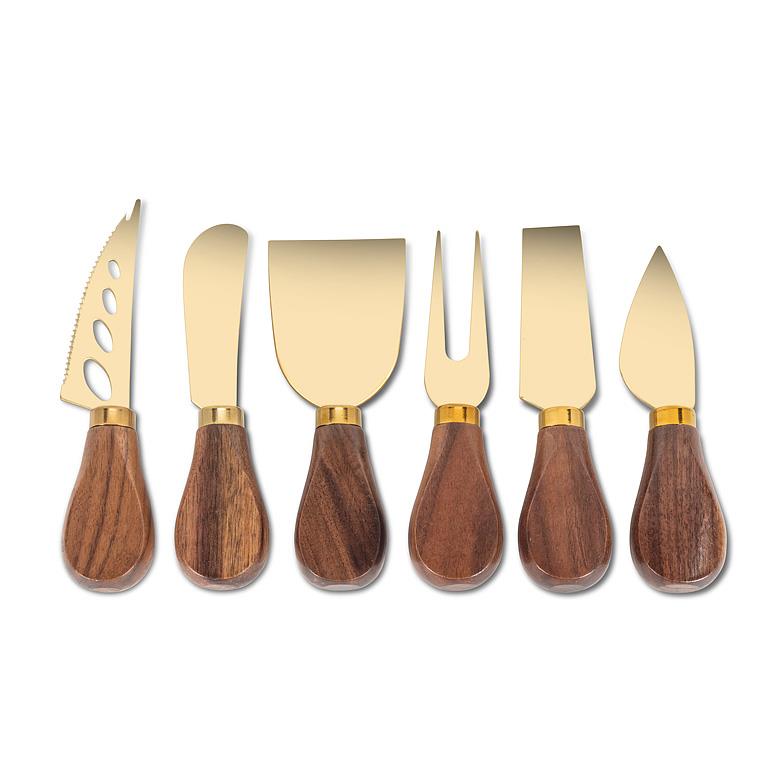 Walnut Handled Cheese Knives - Set of 6