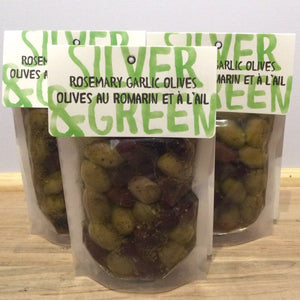 Silver & Green Olives