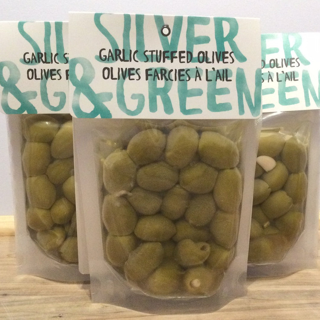 Silver & Green Olives