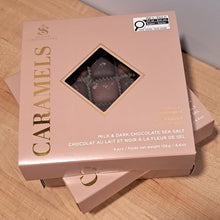 Load image into Gallery viewer, Saxon Milk &amp; Dark Chocolate Sea Salt Caramels Box
