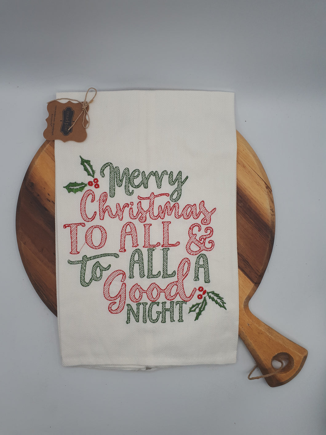 Embroidered Holiday Dish Towels